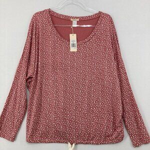 New Eberjey size XL Red White Polka‎ Dot Soft Stretch Tie Hem Gisele Slouchy Top